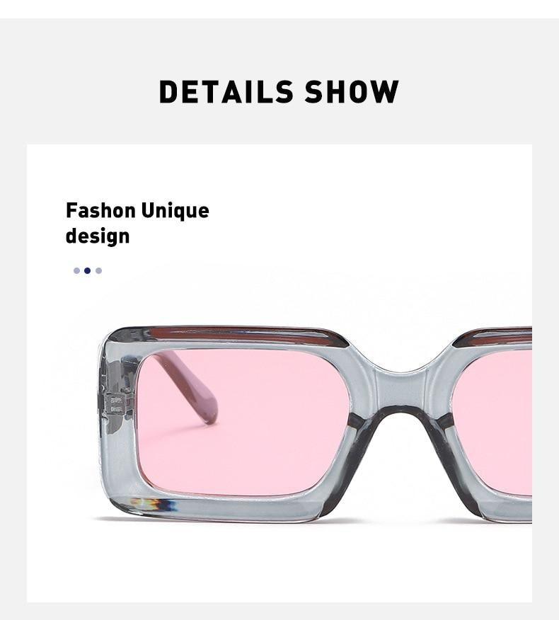 Small Size Rectangle Shape Sunglasses For Women & Men New Retro Style Square Branded Design New Fashionable  Hip Hop Sun Glasses For Female