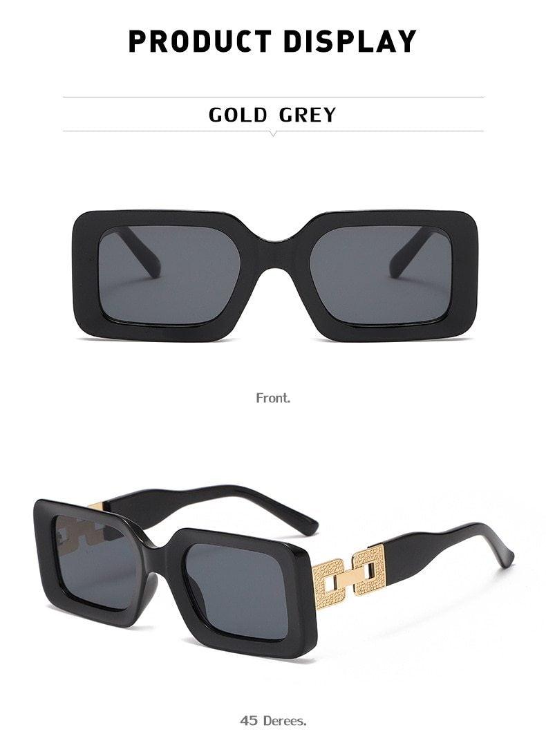Small Size Rectangle Shape Sunglasses For Women & Men New Retro Style Square Branded Design New Fashionable  Hip Hop Sun Glasses For Female